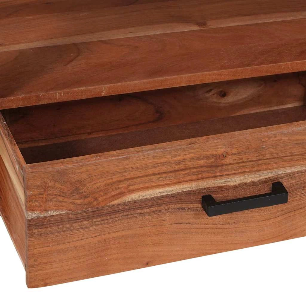 Mobile TV compatto con contenitore per soggiorno 110 x 30 x 40 cm legno massello di acacia marrone 02_0058059