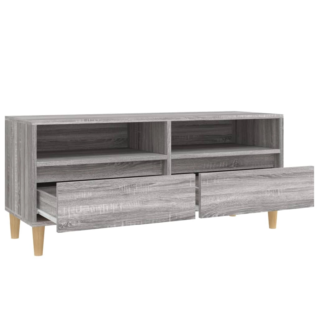 Mobile TV multimediale mensola TV credenza TV sala da pranzo soggiorno camera da letto Sonoma 100 x 34,5 x 44,5 cm legno ingegnerizzato grigio 02_0028322