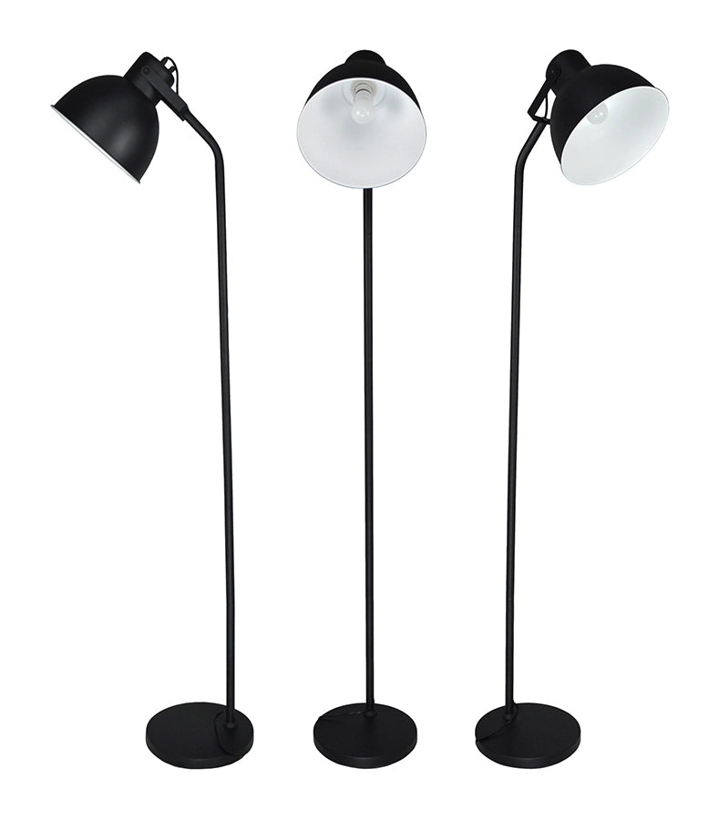 Lampada da terra in metallo nero, piantana - Manhattan - FL10MAME