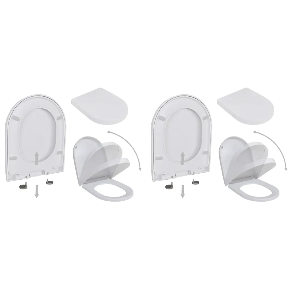 Copriwater a Chiusura Rallentata 2 pz Plastica Bianco cod mxl 54348