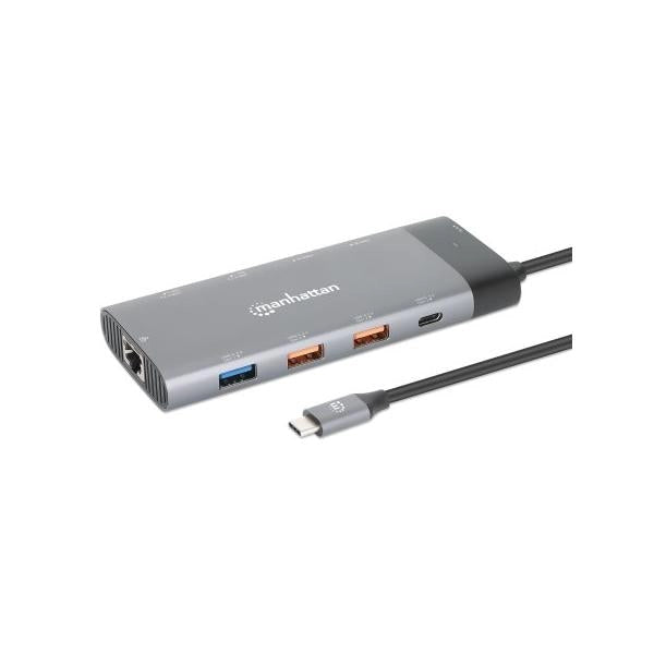 Docking Station USB-C PD Doppio Monitor 8K Multiporta 10 in 1