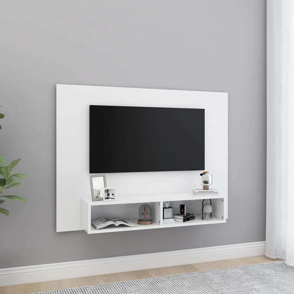 Mobile TV a Muro Bianco 120x23,5x90 cm in Truciolato cod mxl 14153