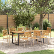 Set da Pranzo per Giardino 9 pcs Beige Legno di Acacia Massello 3365471