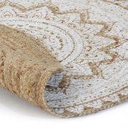 Tappeto in Juta Intrecciata con Stampa 120 cm Rotondo 245340