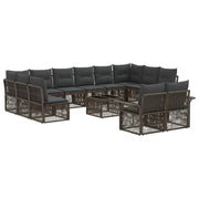Set Divano da Giardino 13 pcs Grigio polyrattan 3434978