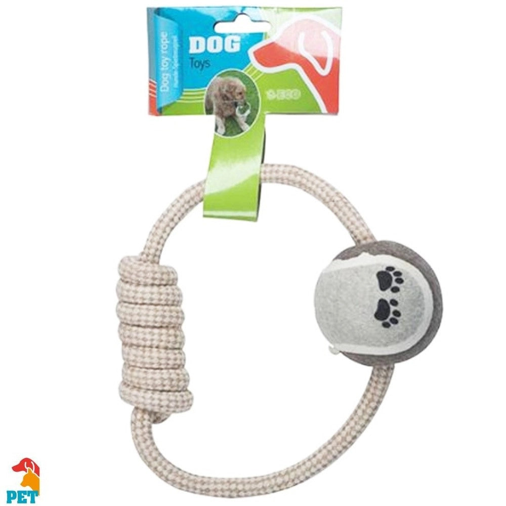 Trade Shop - Corda E Palla Giocattolo Per Cane In Cotone Dog Toy Rope Accessori Animali -