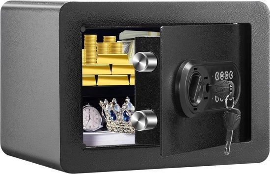 Safetta - Cassetto di sicurezza - Cassetto antincendio - Cassetto elettronico - Cassetto con accesso digitale - 14L - Nero