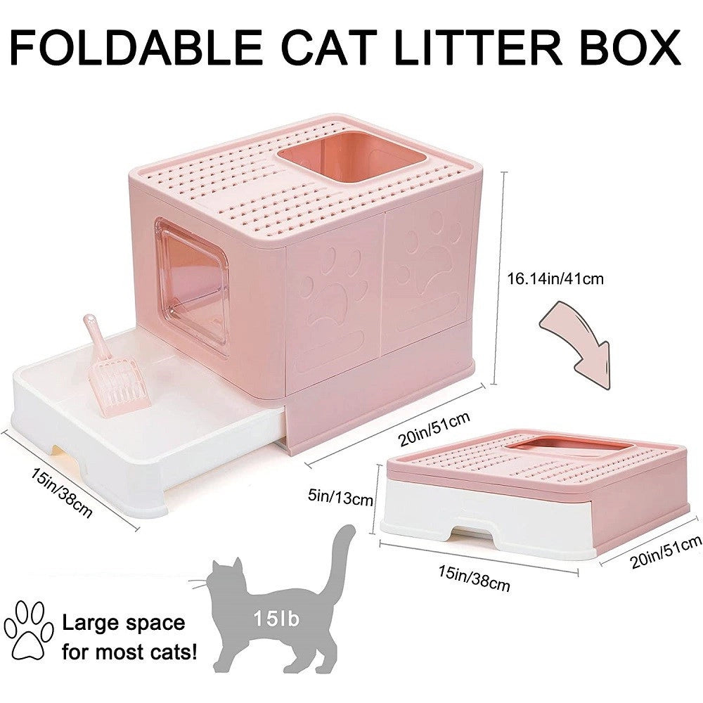 Trade Shop - Lettiera Per Gatti Con Ingresso Dall'alto Coperchio Toilette Paletta In Plastica -