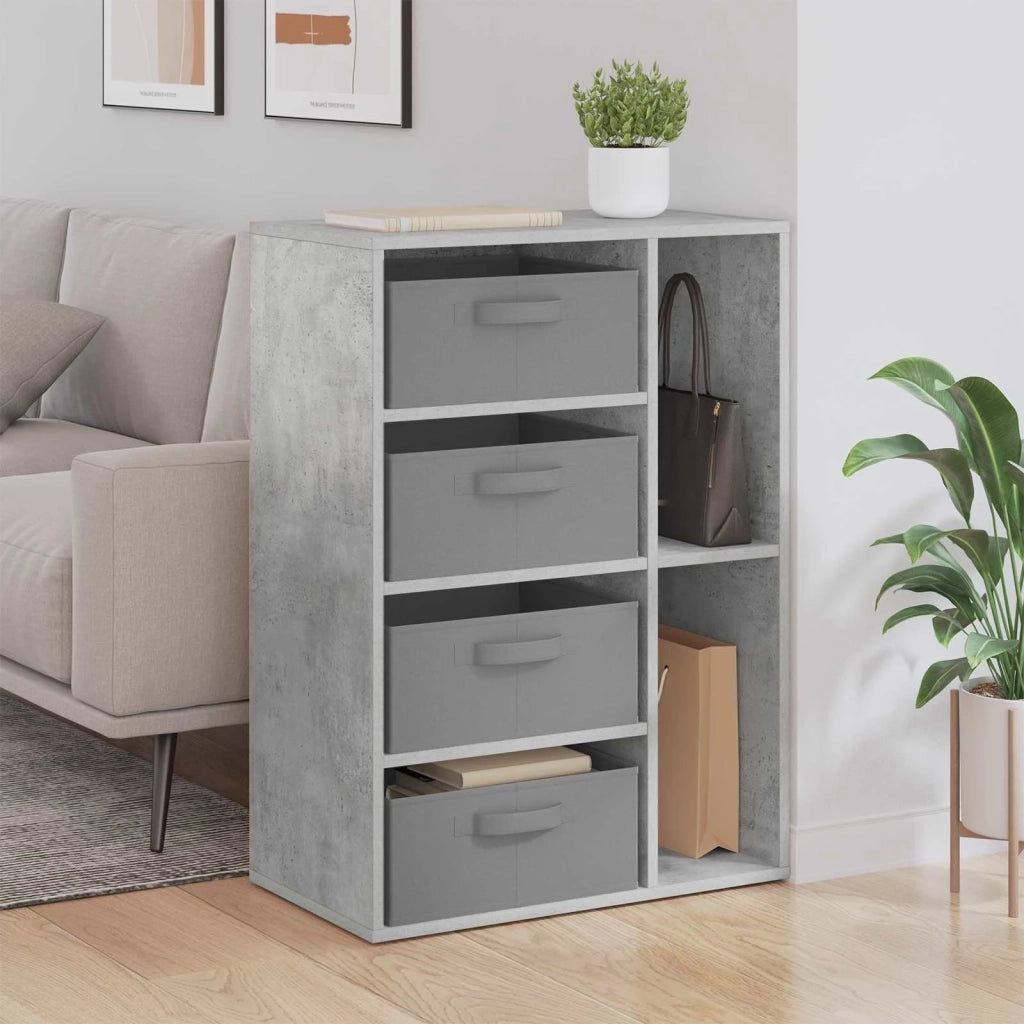 Credenza con cassetto Grigio cemento 60 x 33,5 x 84 cm