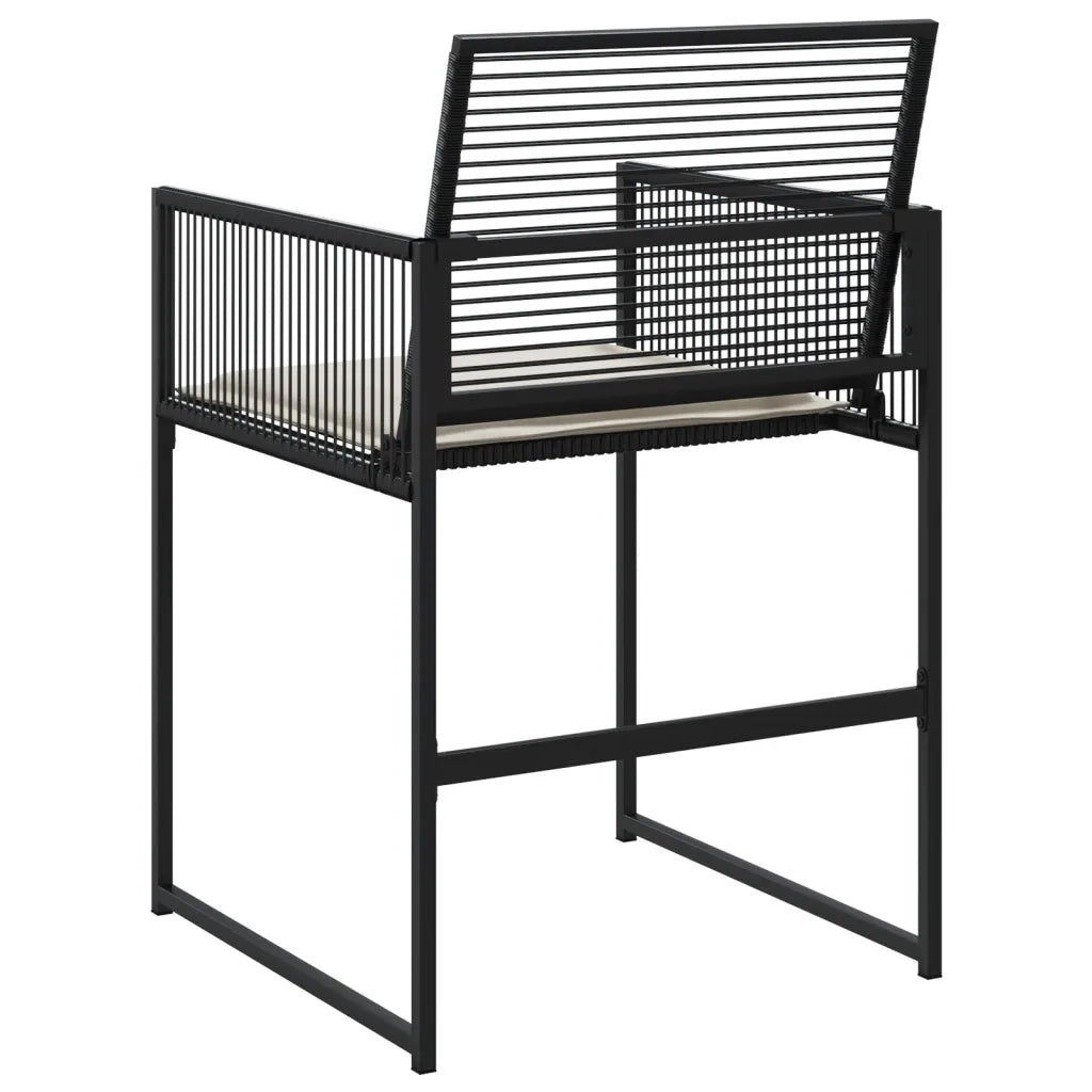 Sedie da Giardino con Cuscini 4 pz | Sedie da Esterno Nere in Polyrattan