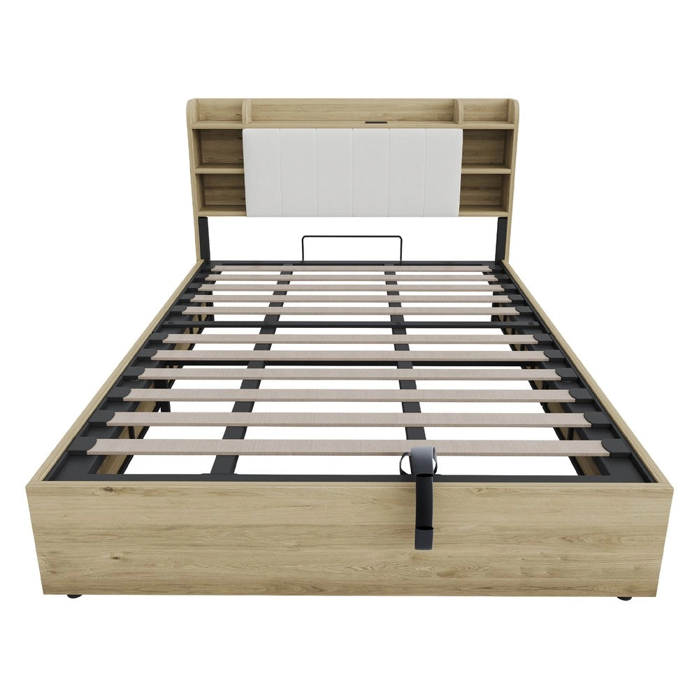 Letto Contenitore in Legno con Testiera e USB ¨C Xylo ¨C Matrimoniale 180x200
