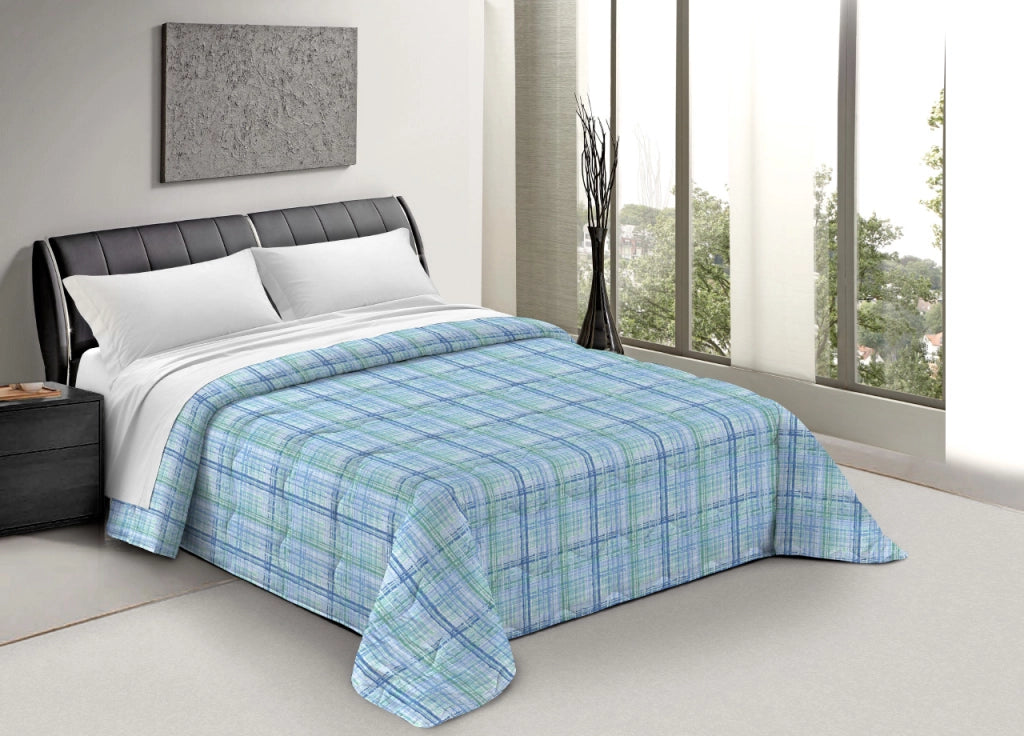 Trapunta Piumone Letto Invernale Imbottita 300gr Scaldanotti Nadia - Piazza E Mezza - Blu
