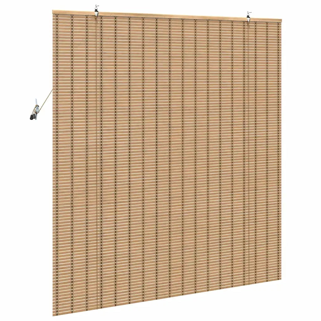 vidaXL Tenda a rullo con tende Marrone Chiaro 150 x 160 cm Bambù
