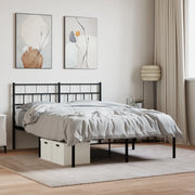 Giroletto con Testiera-Struttura Letto con testiera in Metallo Nero 140x190 cm 796910