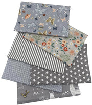 6 pezzi di stoffa in cotone per metro 50x50 cm stoffe da patchwork per cucire, cucire un quarto, decorazione DIY, artigianato, stoffe con disegni a cotone (grigio)