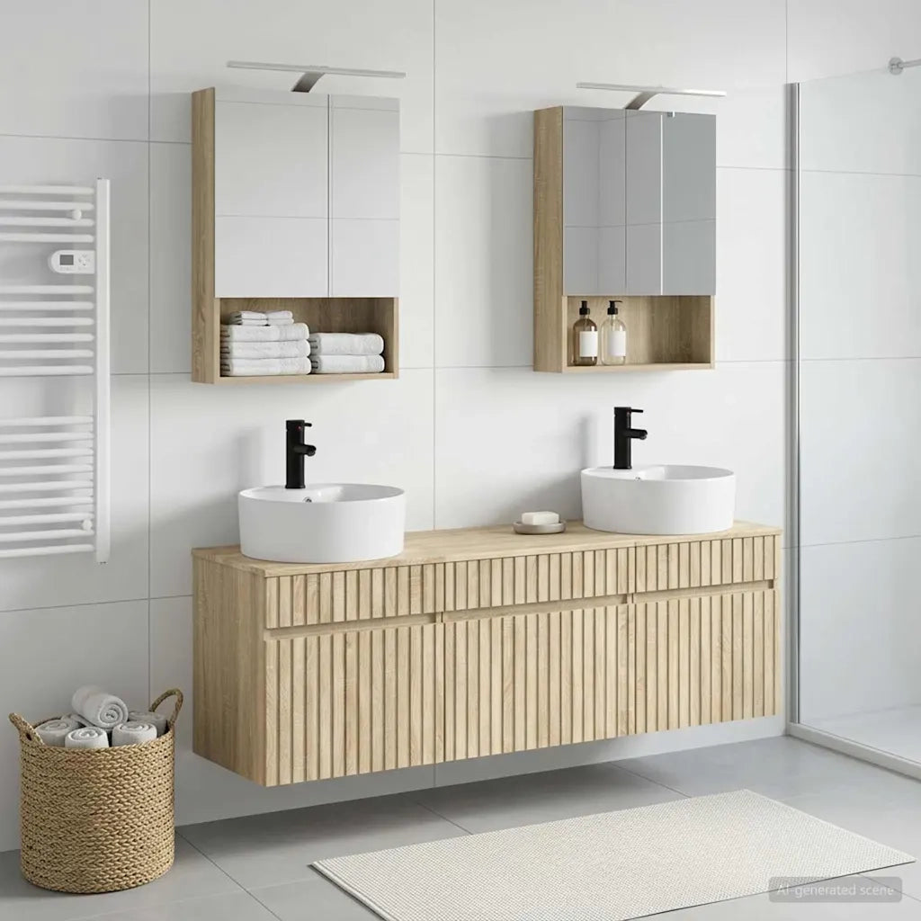 Set di Armadi da Bagno 5 pcs Rovere Sonoma 50 x 14,5 x 70 cm 3406601