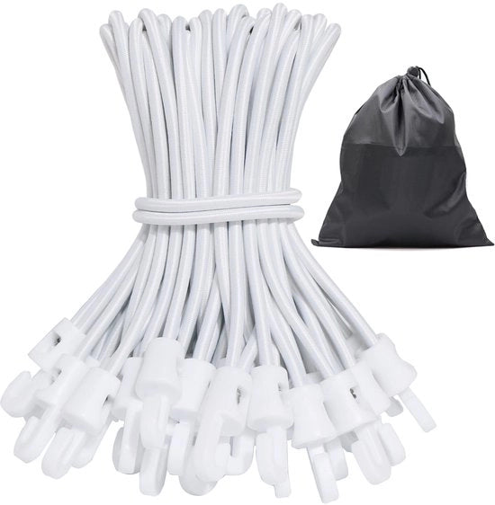 Rubber con ganci per tende da campeggio 50 pezzi, espansione con ganci 15 cm, spanner per tende con ganci per fissaggio di tende per campeggio