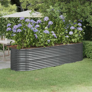 Letto da Giardino in Acciaio a Polvere 296x80x68 cm Antracite