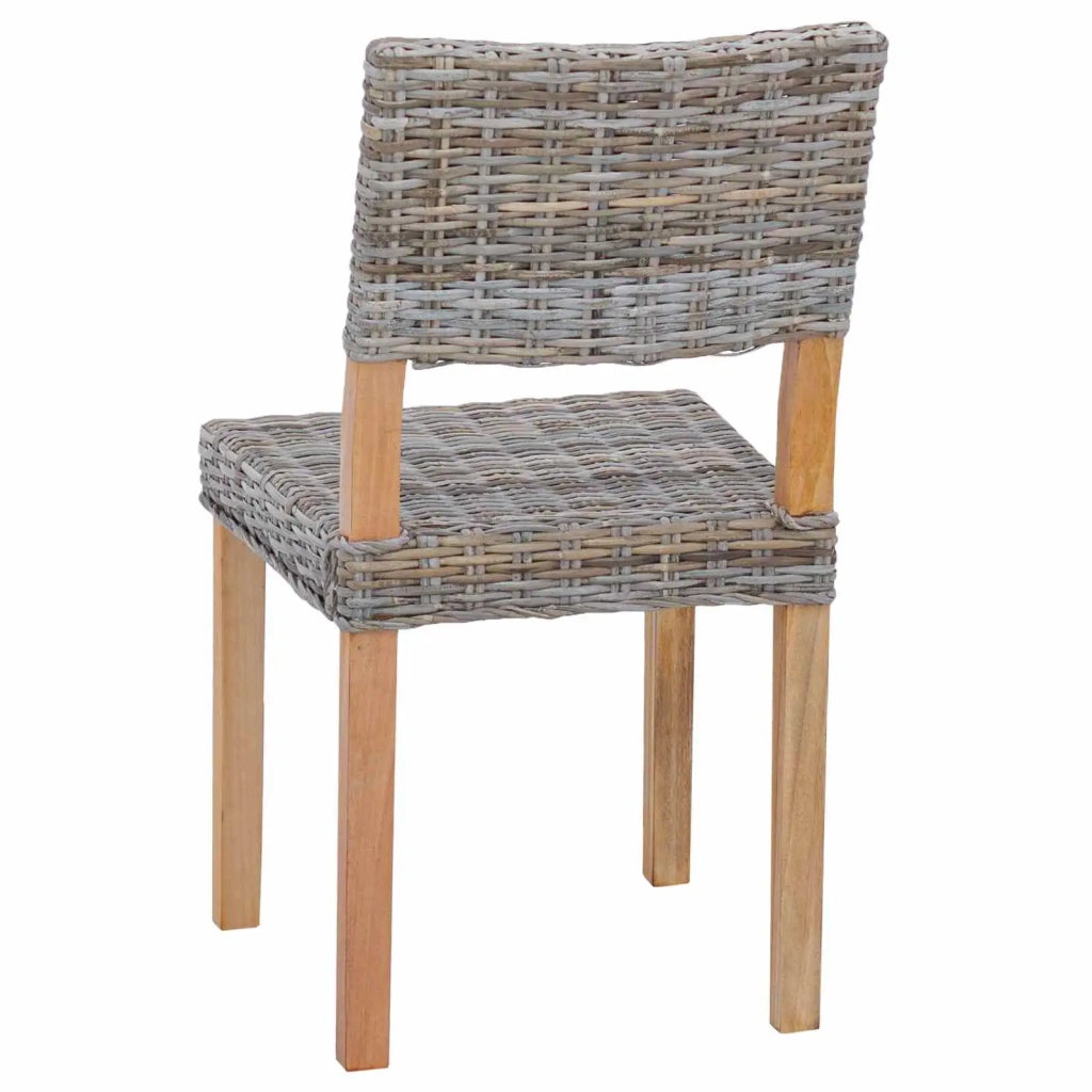 Sedia da pranzo 2 pcs Rattan Kubu Grigio Kubu 46 x 55 x 84 cm