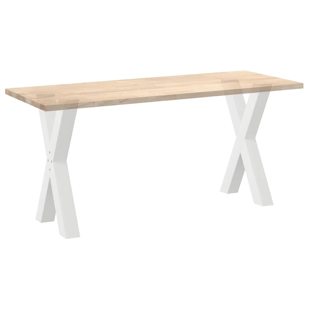 Set di 2 gambe per tavolo da pranzo a forma di X 60 x 72 cm design stabile e moderno acciaio bianco 02_0057245