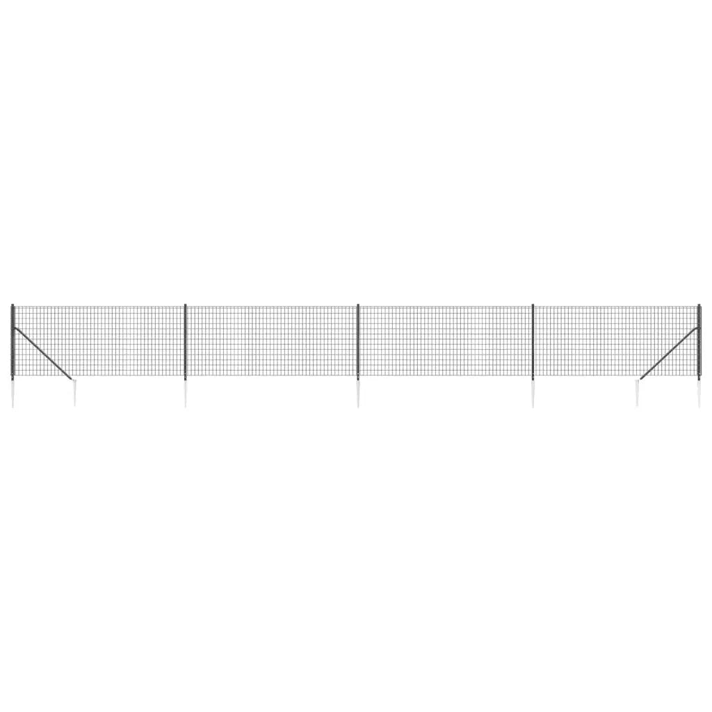 Recinzione Metallica con Picchetti Ancoraggio Antracite 1x10 m 154241