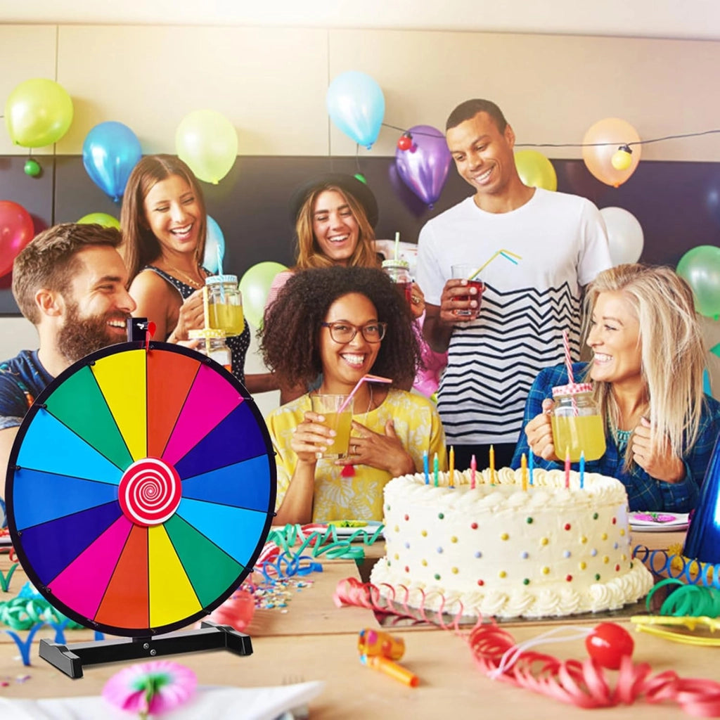 18/24 Pollici Gioco Ruota della Fortuna da Terra&Tavolo, Wheel of Fortune con Marcatore e Cancellatore, 14 Slots, per Carnevale e Feste (18 Pollici)