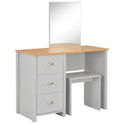 Toeletta | Tavolo da Trucco con Specchio e Sgabello Grigio 104x45x131 cm