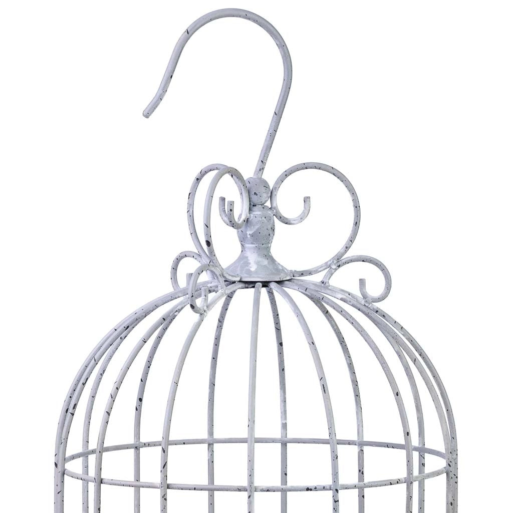 Gabbia decorativa in metallo grigio 28,58x28,58x81,28h cm