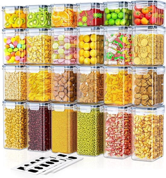 Scatole di stoccaggio a prova d'aria - Organizzatore di cucina - Set da 24