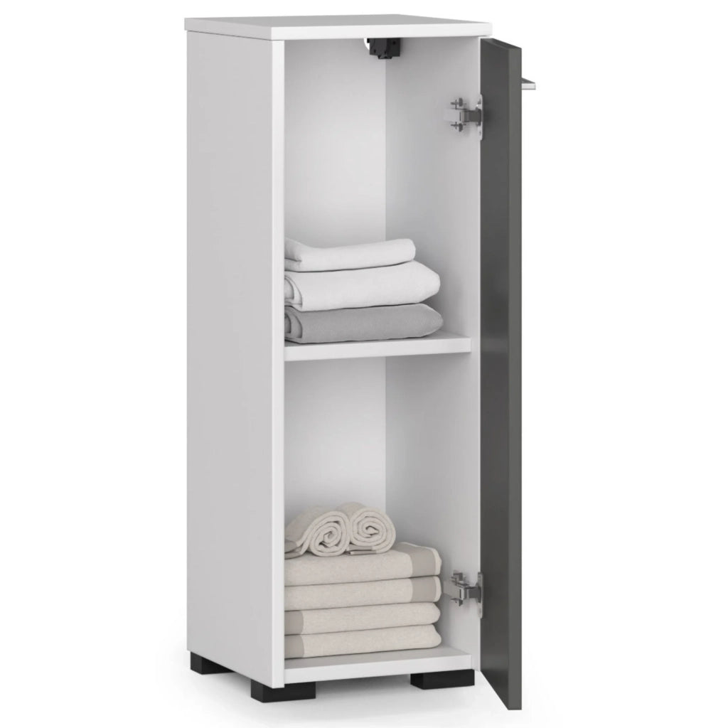 Mobile bagno AKORD Bianca 30 cm 1 anta inserto frontale Grigio Grafite 30x30x85 cm