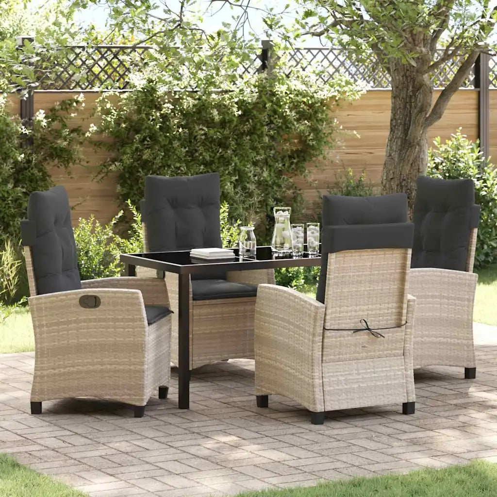 Set da Pranzo per Giardino 5 pcs Grigio chiaro polyrattan 3380409
