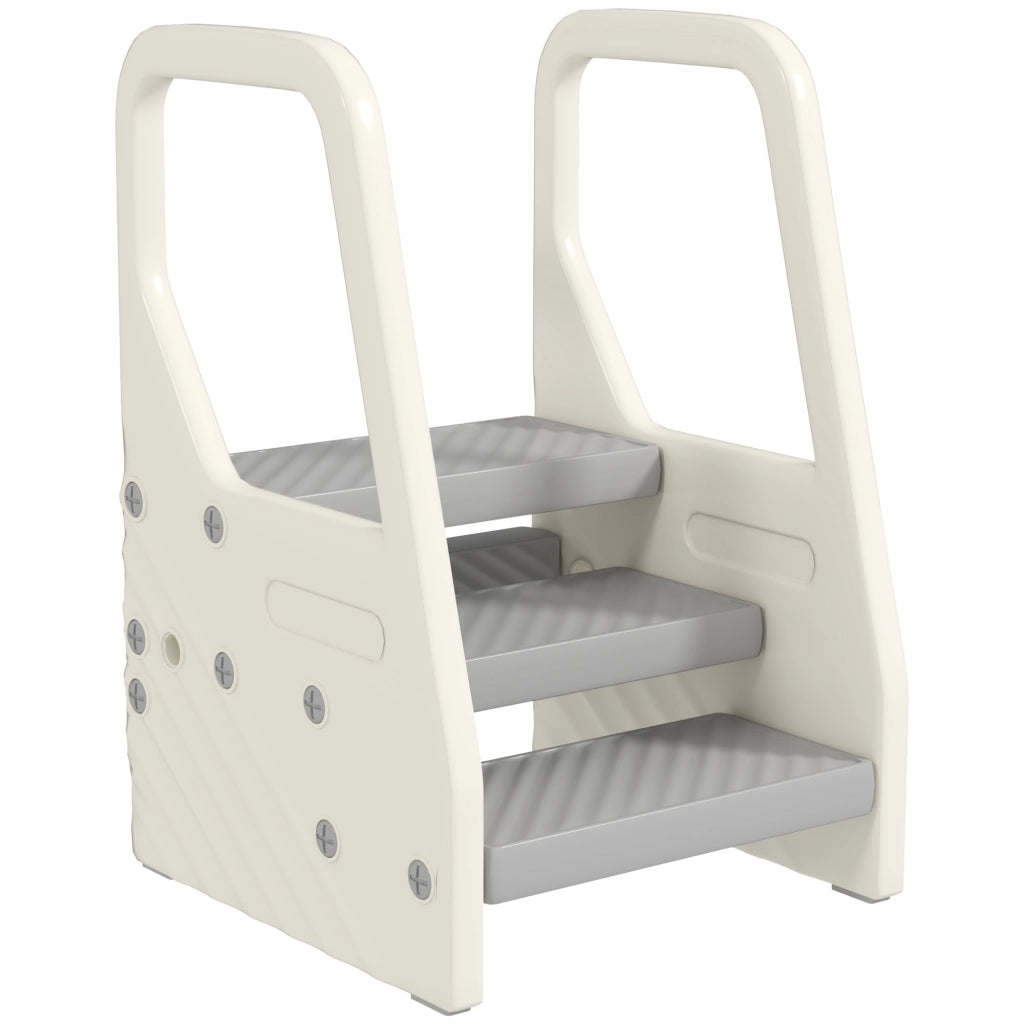 Scala Bambini 3 Gradini Regolabile ¨C Zephmum ¨C Grigio 43x42x65.5 cm