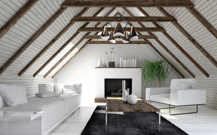 Plafoniera Scandinava A Cinque Bracci APP607-5C Nera