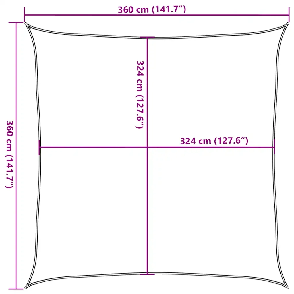 Vela Parasole 160 g/m² Talpa 3,6x3,6 m in HDPE 311385