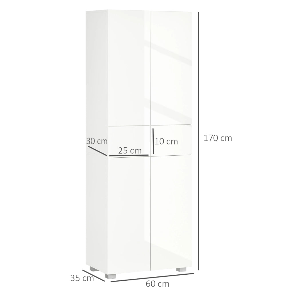 Mobile Ingresso con 4 Ante 2 Cassetti ¨C Xylo ¨C Bianco 60x35x170 cm