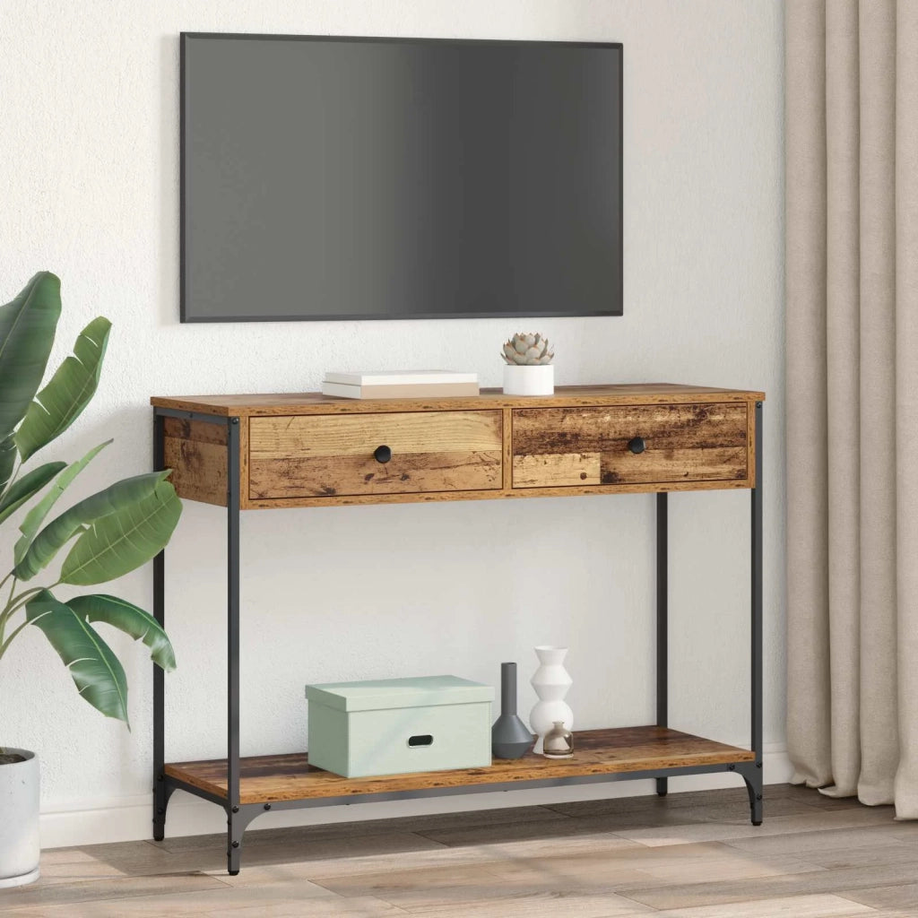 Tavolo Consolle | Tavolo d'Ingresso con cassetto Legno vecchio 100 x 34,5 x 75 cm