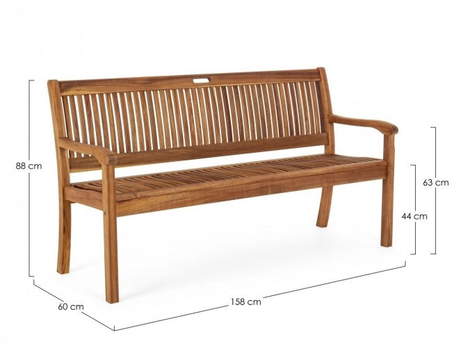 Panca 2 Posti Legno Marrone Rustica da Esterno - SERENITY