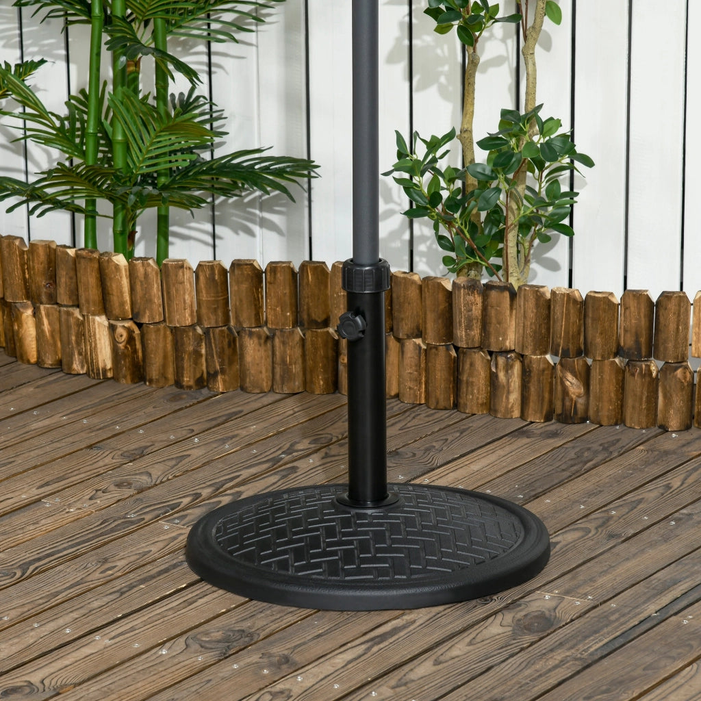 Base per Ombrellone Ø46 cm da 14kg per Pali da Ø3,8 e Ø4,8 cm in Metallo e Cemento Nero