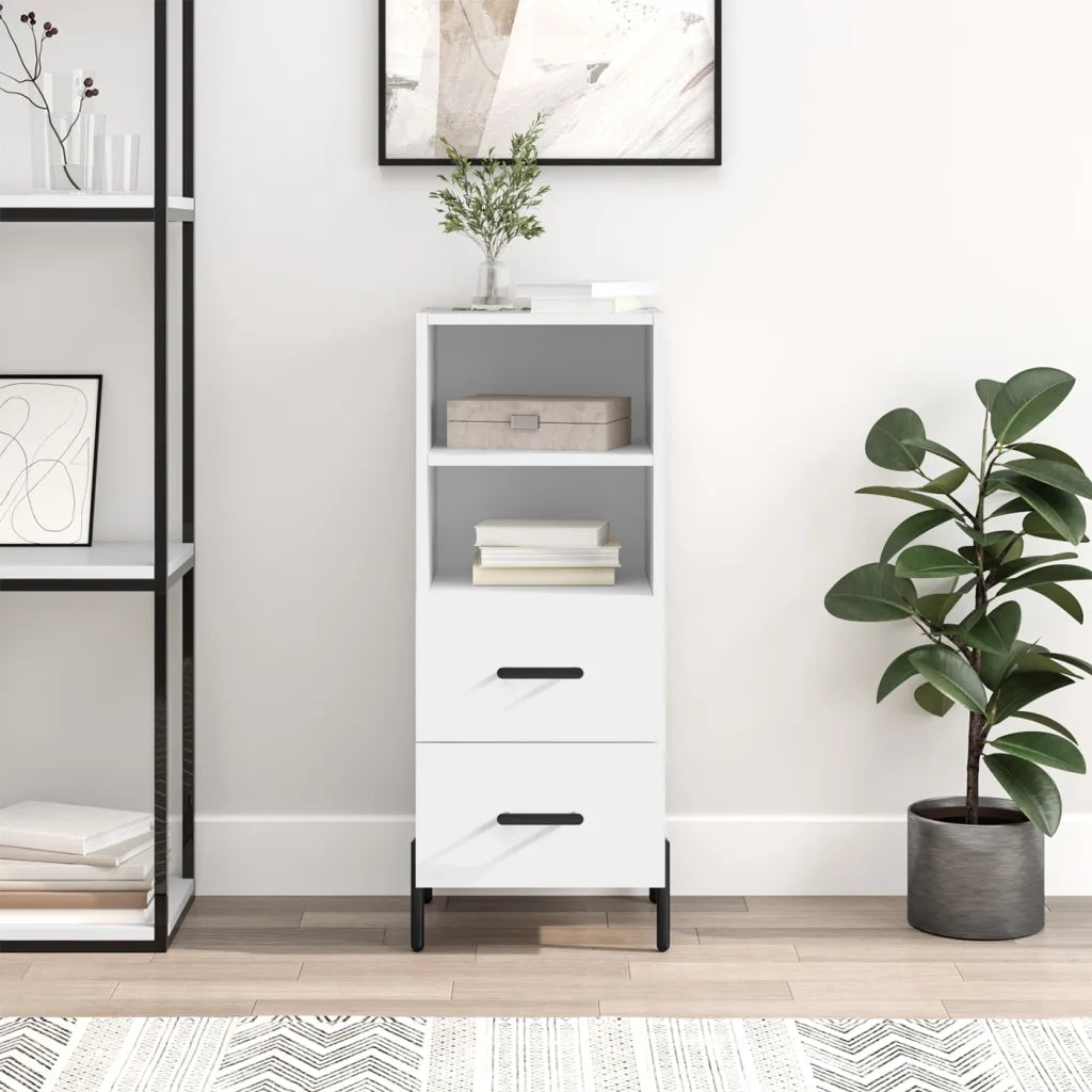 Credenza-Buffet-Armadio da cucina Bianca 34,5x34x90 cm in Legno Multistrato 649232