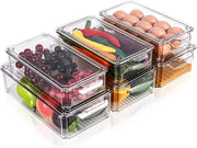 Organizzatore per frigorifero - Scatole di stoccaggio trasparenti - Set da 6 - Stivabile