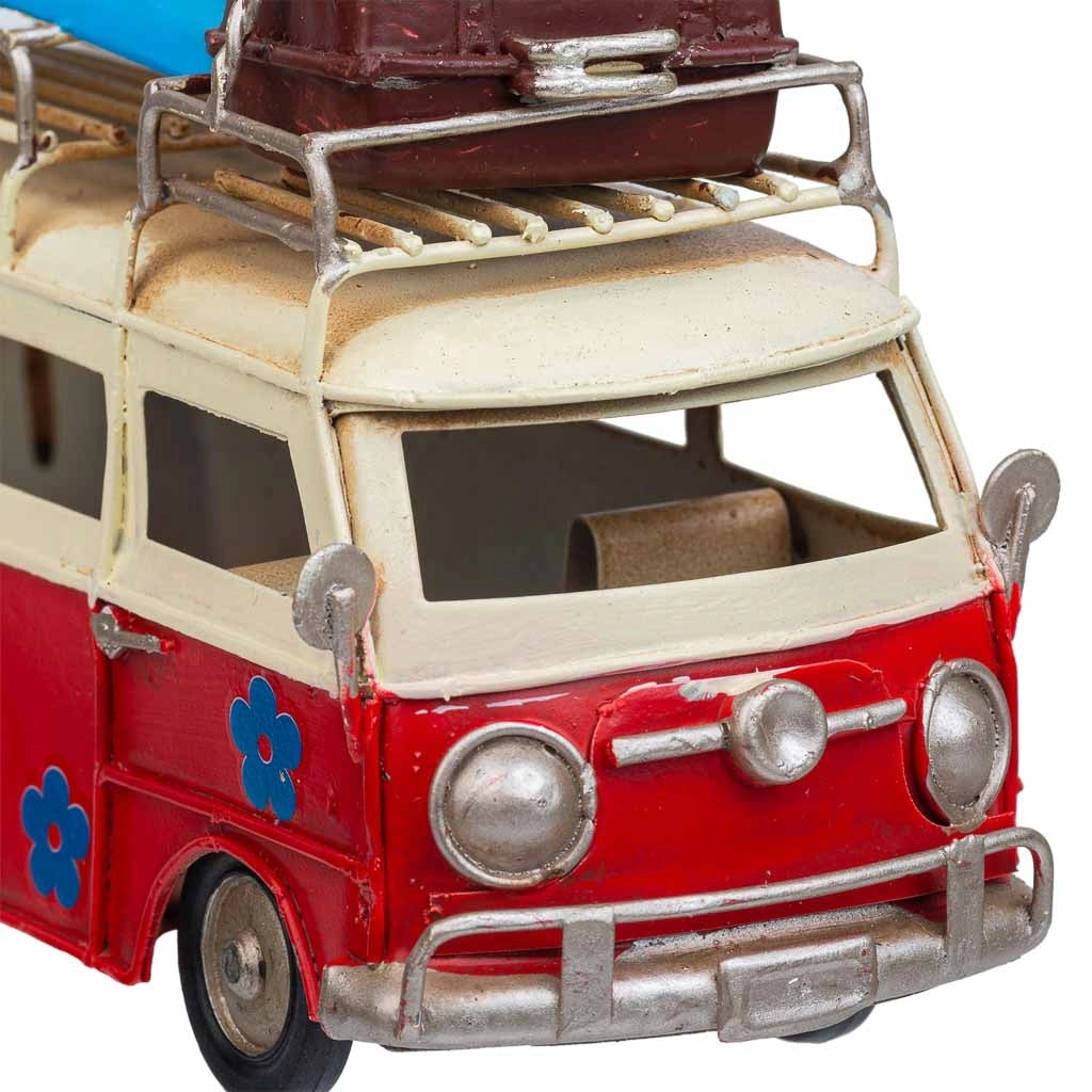 Autobus in metallo rosso 17x7,5x10,5h