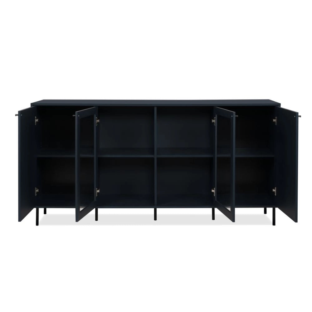Credenza Caracas 51A con 4 ante e 4 ripiani colore navy blue H90xL180xP40
