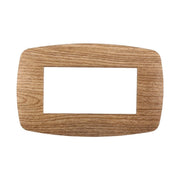 Placca Slim Serie Space 4P Colore Legno Scuro Compatibile Con Bticino Living Light
