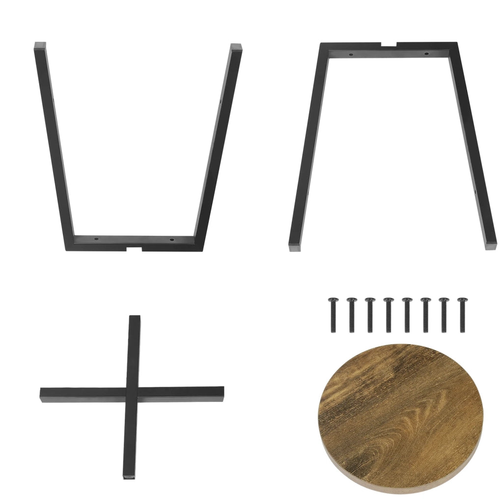 SGABELLO Cucina 29,5x29,5x46 cm Legno ingegnerizzato e Metallo Set da 2 Nero Vintage
