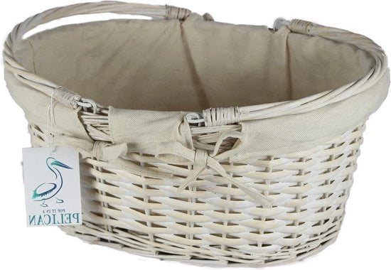 Scatola di regalo con maniglie a gocce per compleanni matrimoni o baby shower e battesimo - Scatola di stoccaggio vuota per pacchi di doni di paglia (bianca)