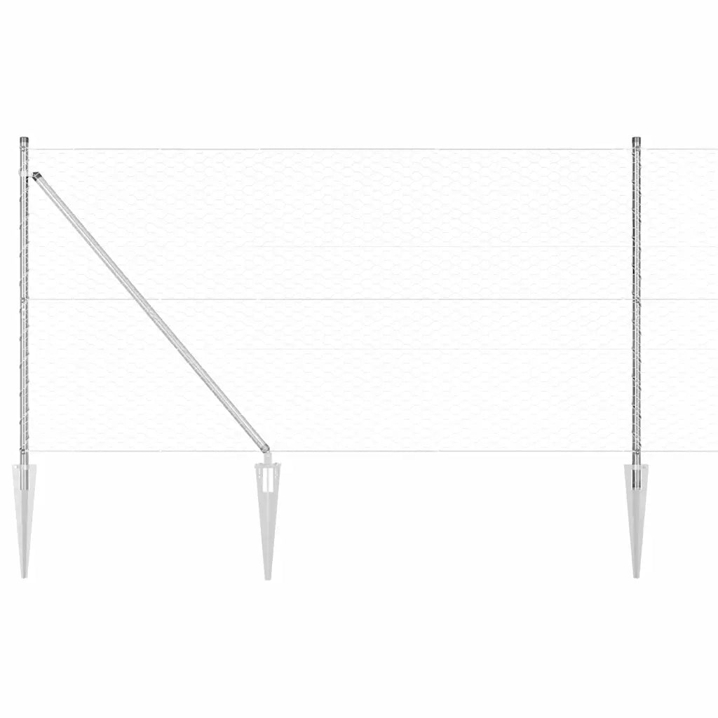 Palo della recinzione Argento 100 x 1,2 m (rete da 36 mm)