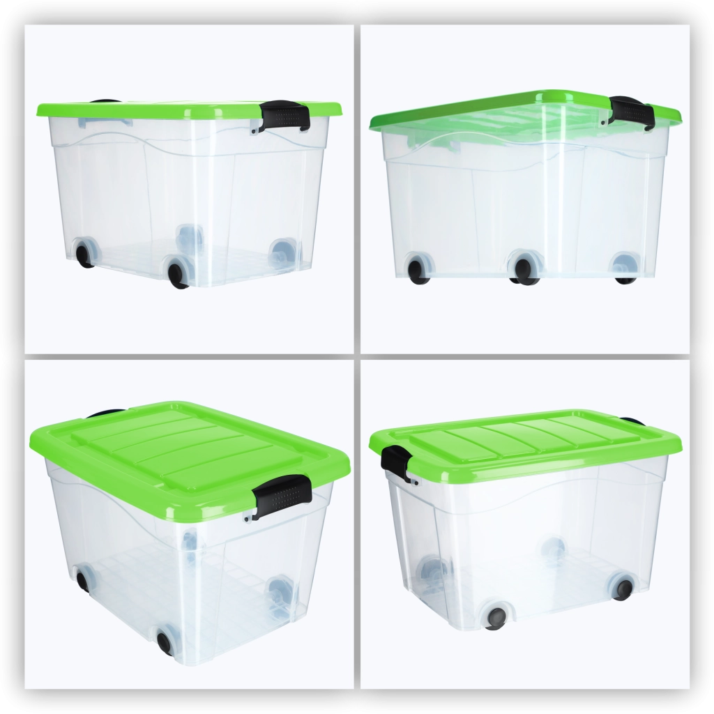 Contenitore per giocattoli KADAX, grande scatola con ruote, in plastica, grande 40 litri
