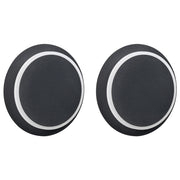 Set di 2 lampade da parete LED in metallo nero con paralume rotondo in acrilico verniciato a polvere in stile scandinavo.