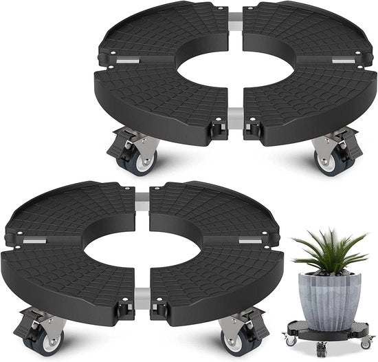 Rullatore di piante piastra di supporto esterna 40-54 cm portamatite 200 kg - Set da 2