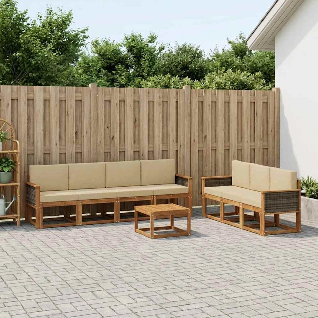 Set di divani da esterno 7 pz Naturale 3385049